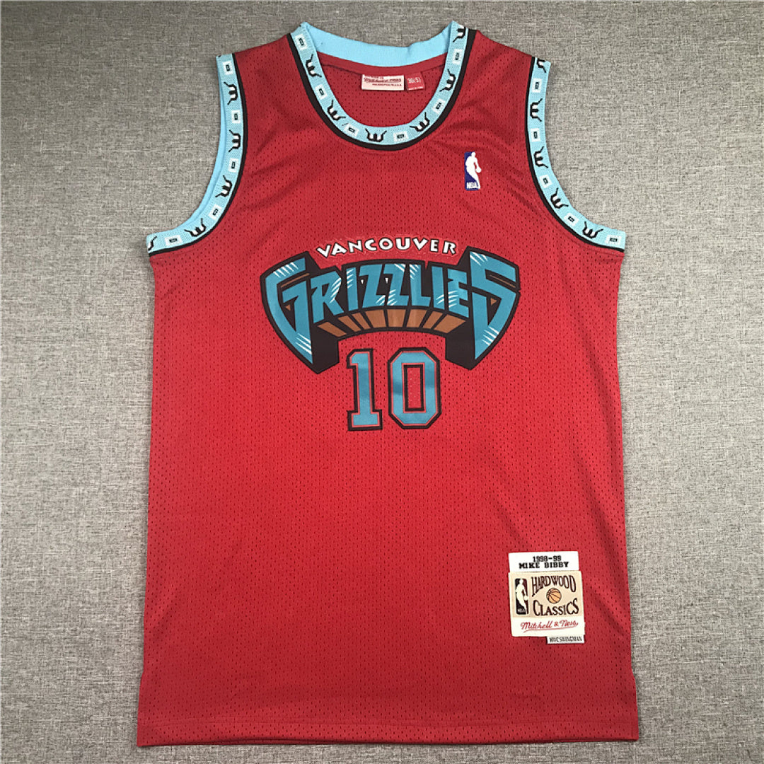 Mike Bibby# 10 Memphis Grizzlies 1998-99 Throwback Embroidered Jersey