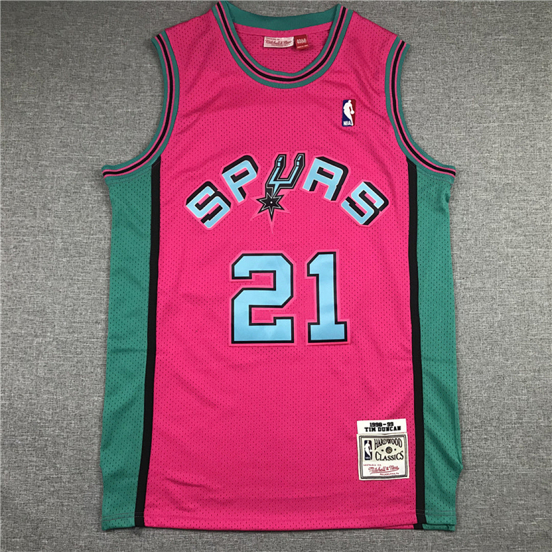 Tim Duncan #21 San Antonio Spurs 1998-99 Throwback Embroidered Jersey