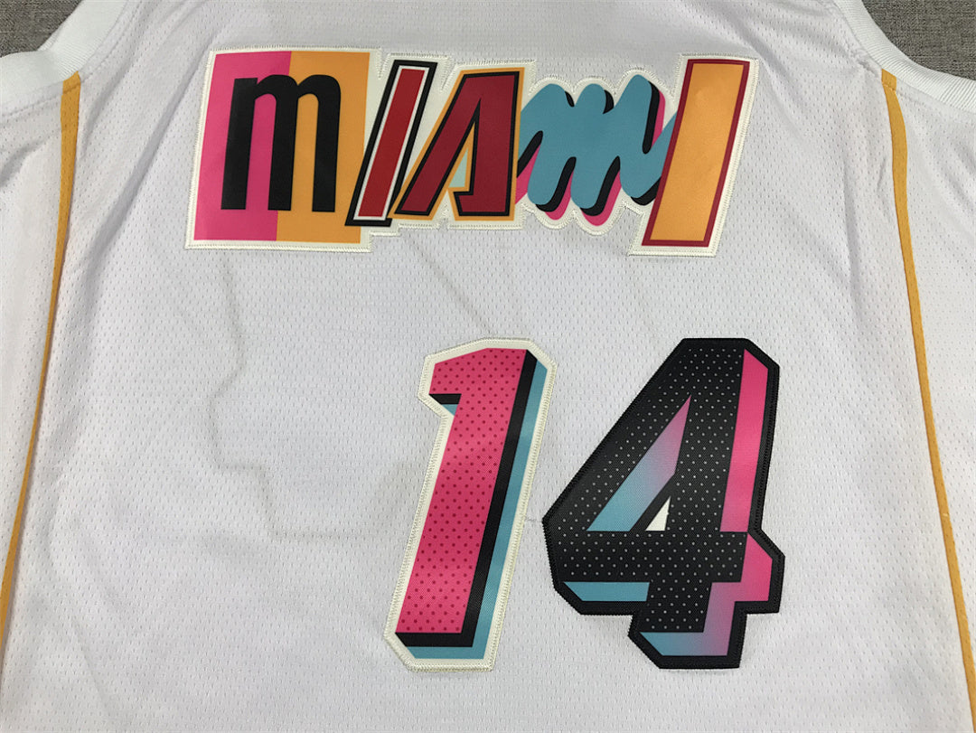 Tyler Herro# 14 Miami Heat 2023 White City Edition Swingman Embroidered Jersey
