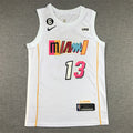 Bam Adebayo# 13 Miami Heat 2023 White City Edition Swingman Embroidered Jersey