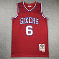 Julius Erving #6 Philadelphia 76ers 1982-83 Retro Red Throwback Embroidered Jersey