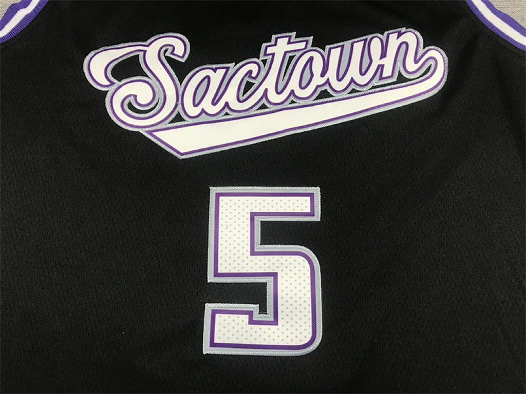 De'Aaron Fox #5 Sacramento Kings Black City Edition Swingman Embroidered Jersey