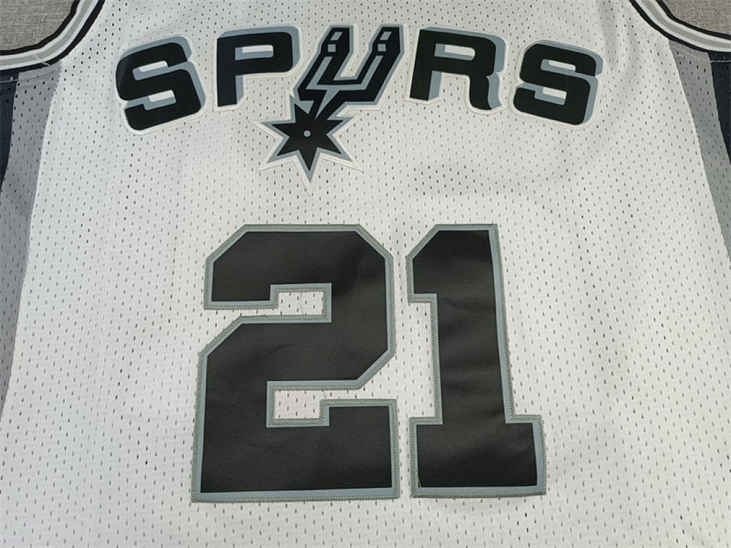 Tim Duncan #21 San Antonio Spurs White 1998-99 Throwback Embroidered Jersey