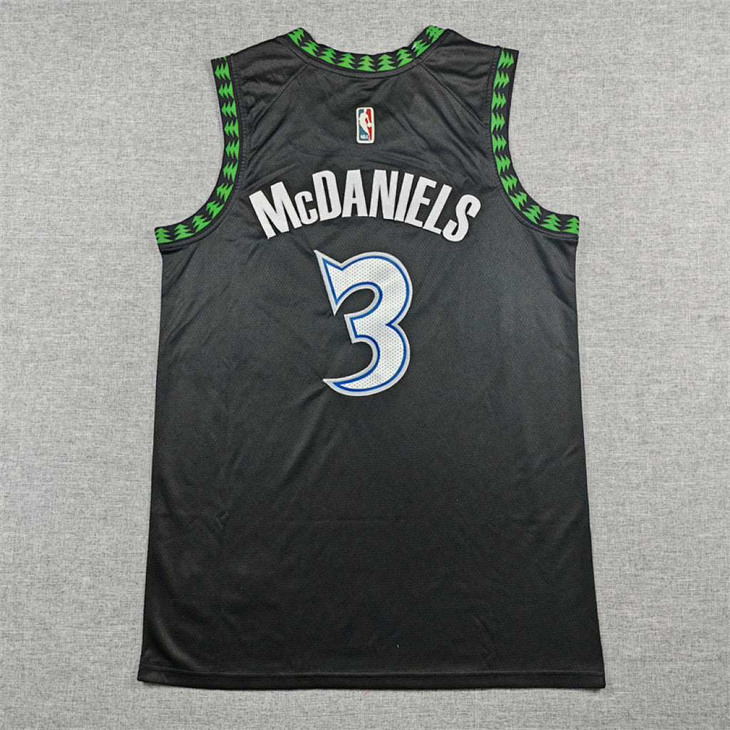 Jaden McDaniels #3 Minnesota Timberwolves 2026 Black City Edition Swingman Embroidered Jersey