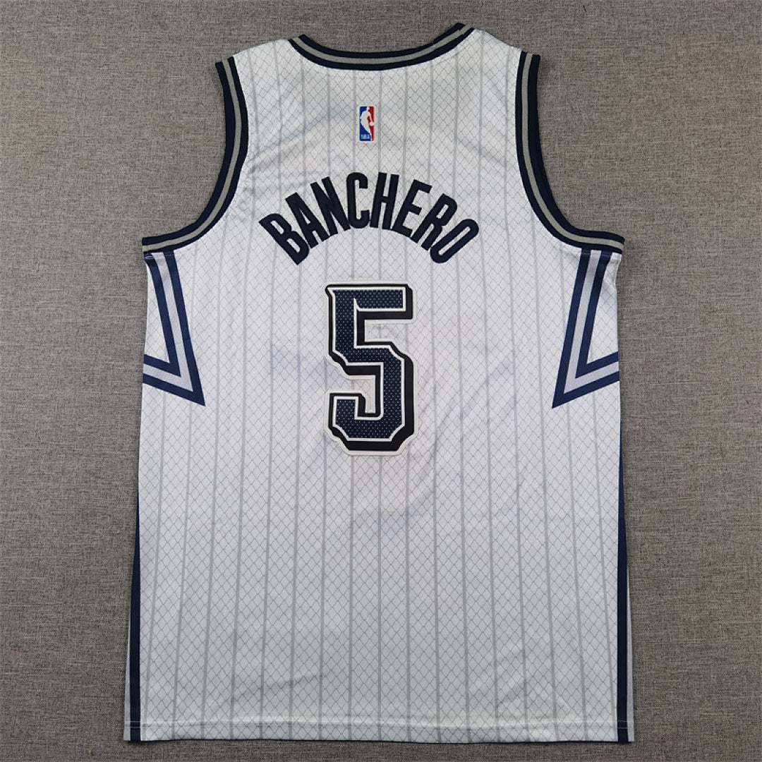 Paolo Napoleon James Banchero#5 Orlando Magic 2025 White City Edition Swingman Embroidered Jersey