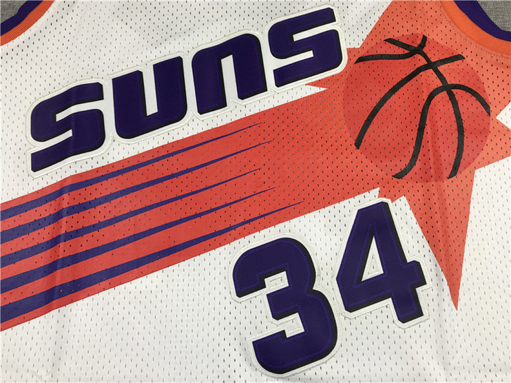 Charles Barkley #34 Phoenix Suns 1992-93 White Throwback Embroidered Jersey
