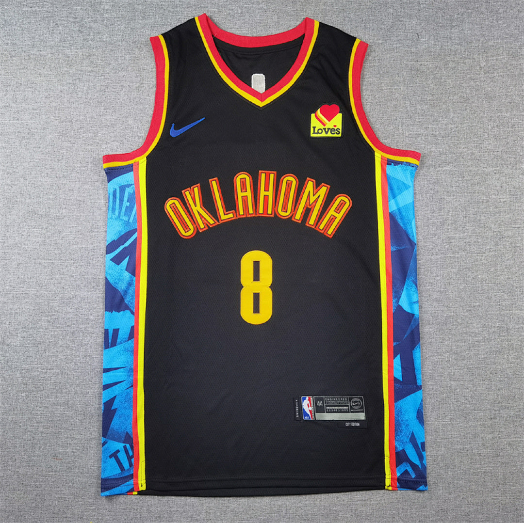 Jalen Williams#8 Oklahoma City Thunder 2025 Black City Edition Swingman Embroidered Jersey