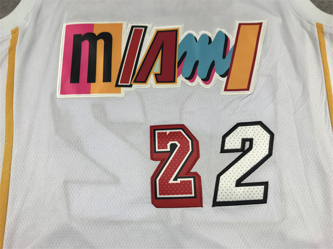 Jimmy Butler# 22 Miami Heat 2023 White City Edition Swingman Embroidered Jersey