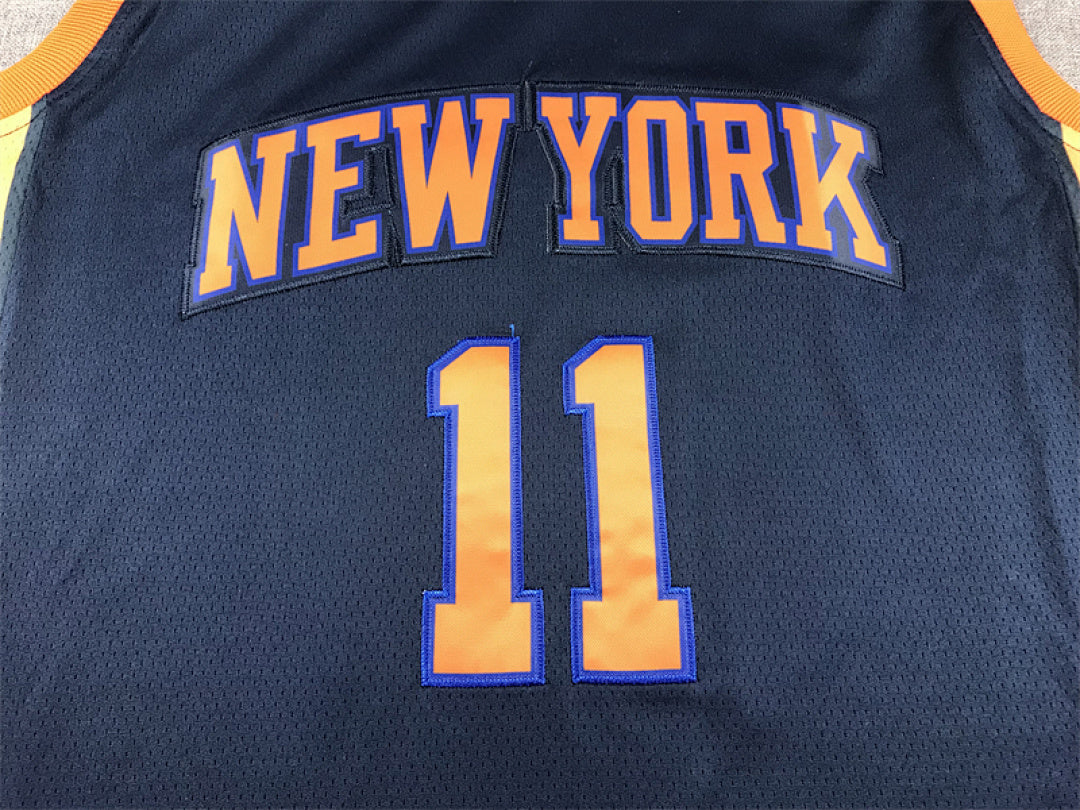 Jalen Brunson#11 New York Knicks Navy Blue City Edition Swingman Embroidered Jersey