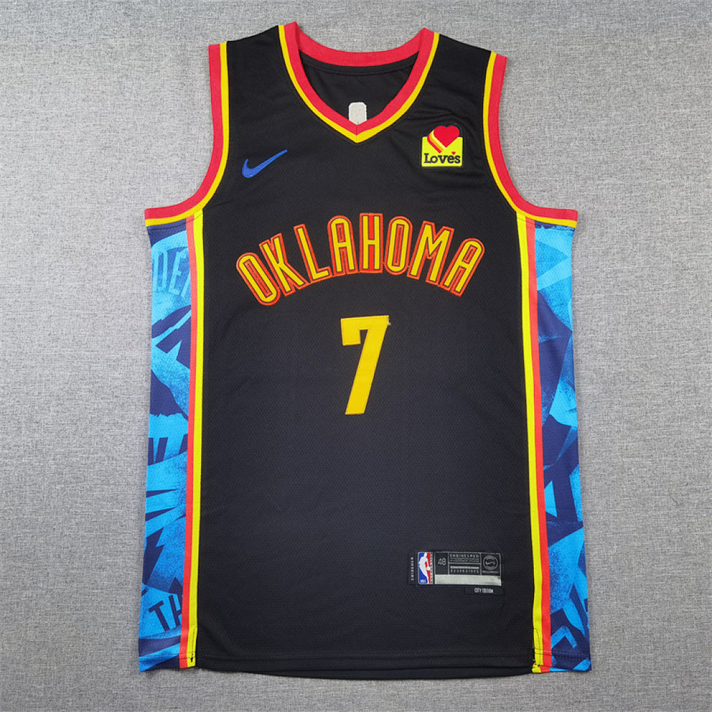 Chet Holmgren#7 Oklahoma City Thunder 2025 Black City Edition Swingman Embroidered Jersey