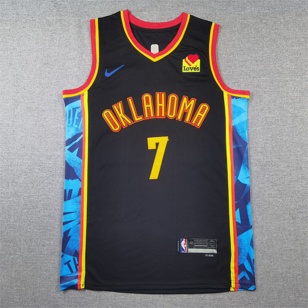 Chet Holmgren#7 Oklahoma City Thunder 2025 Black City Edition Swingman Embroidered Jersey