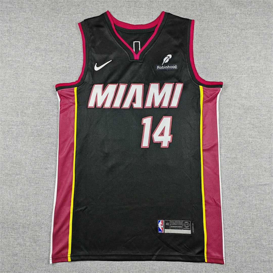 Tyler Herro# 14 Miami Heat White Black City Edition Swingman Embroidered Jersey
