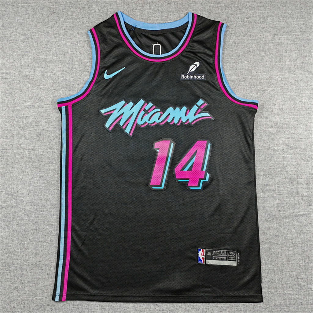 Tyler Herro# 14 Miami Heat Black City Edition Swingman Embroidered Jersey