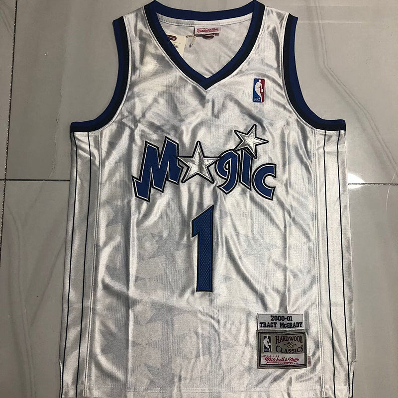 Tracy McGrady #1 Orlando Magic 2000-01 White Thorwback Embroidered Jersey