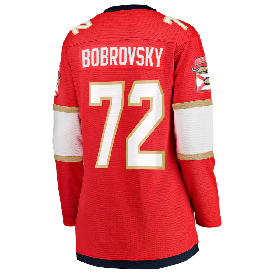 Women's Florida Panthers Sergei Bobrovsky Fanatics Red 2025 Stanley Cup Final Home Breakaway Player Jersey