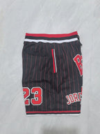 Chicago Bulls Black & Red Striped Retro Pocket Shorts