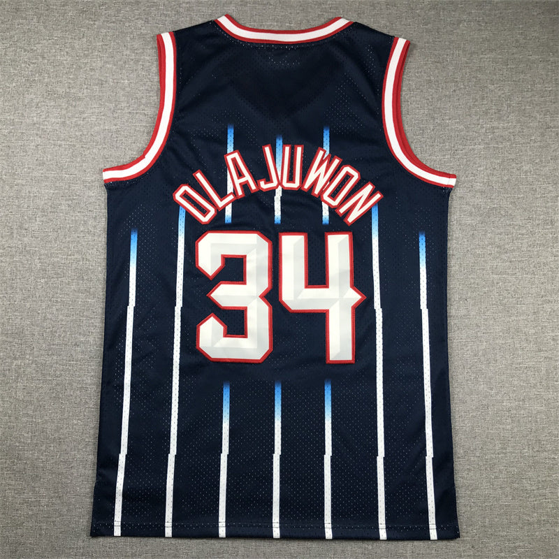 Houston Rockets Hakeem Olajuwon #34 1996-97 Throwback ！ Embroidered Jersey