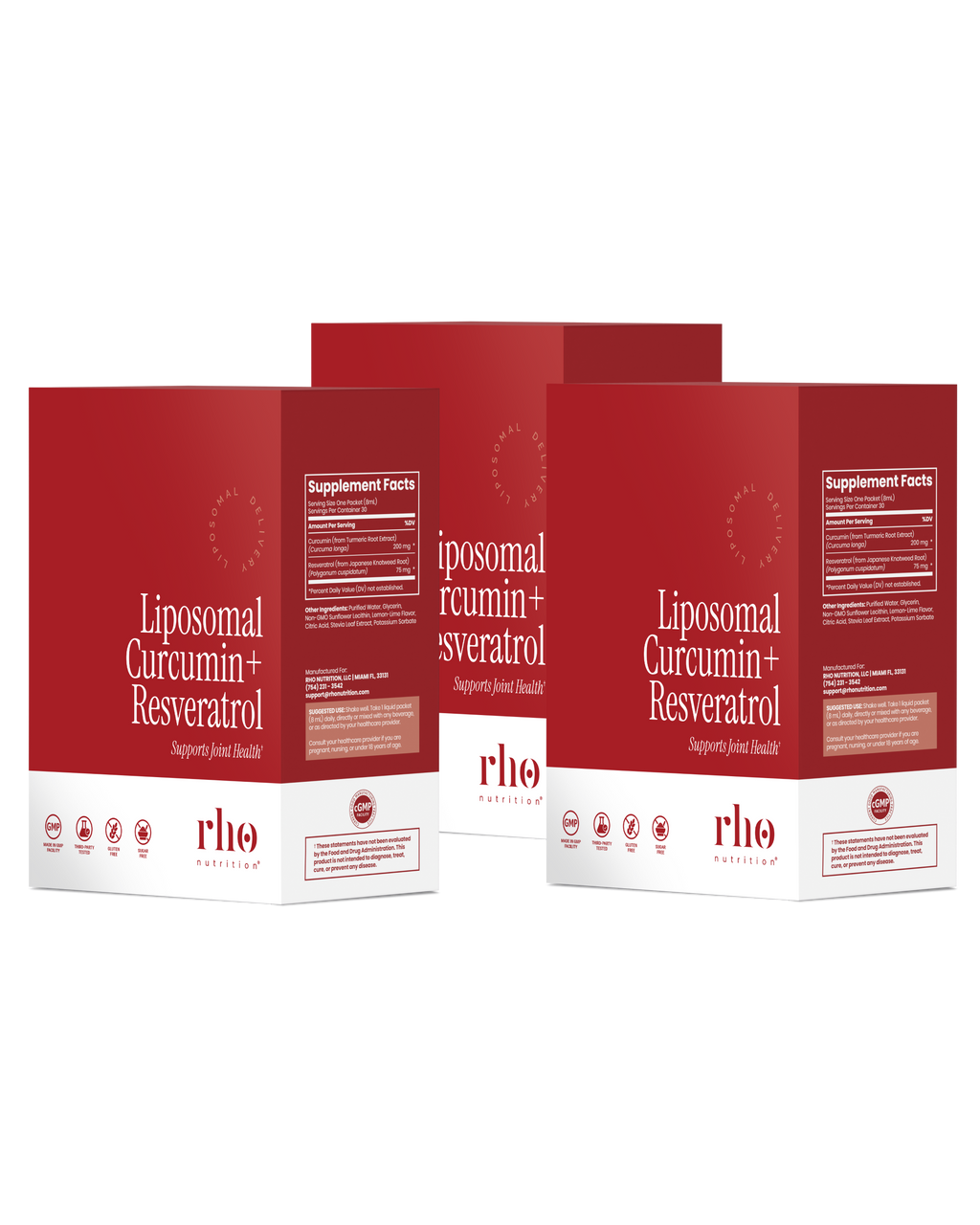Curcumin + Resveratrol Travel Packs (3 Pack)