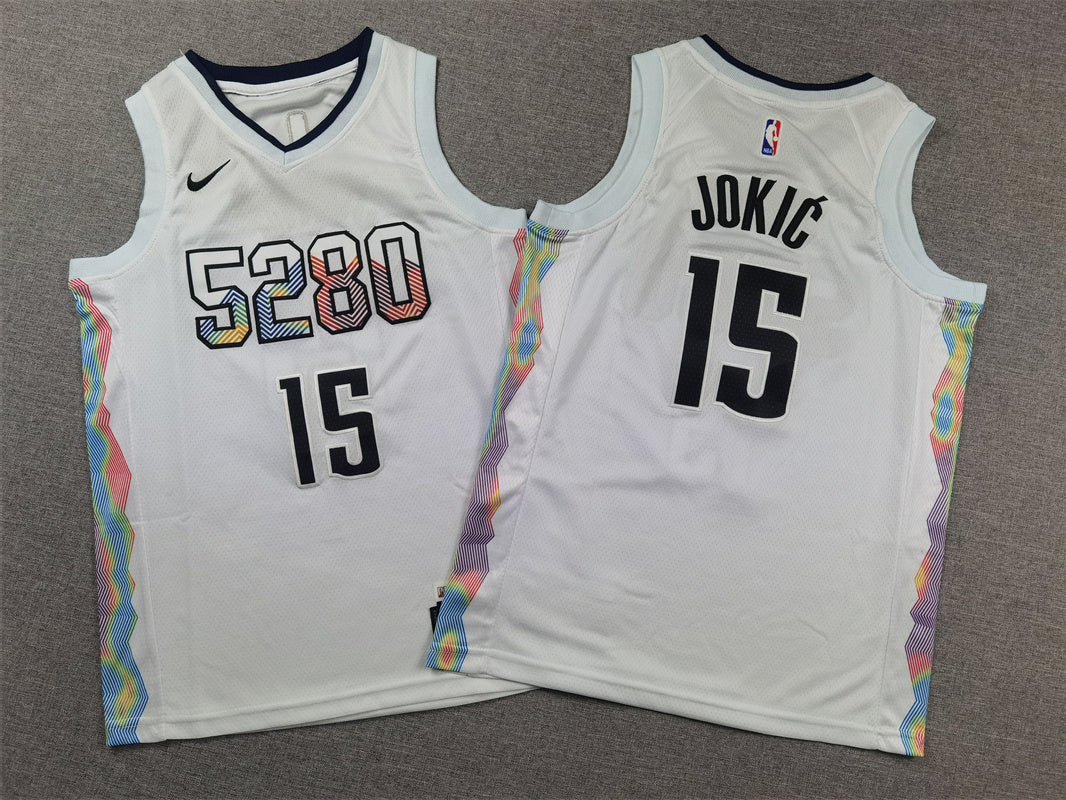 Youth Nikola Joki? Denver Nuggets #15 City Edition Embroidered  Jersey