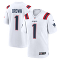 A.J. Brown #1 New England Patriots Jersey - White