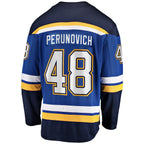 Men's St. Louis Blues Scott Perunovich Fanatics Blue Home Premier Breakaway Player Jersey