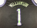 Zion Williamson# 1 New Orleans Pelicans Black City Edition Swingman Embroidered Jersey