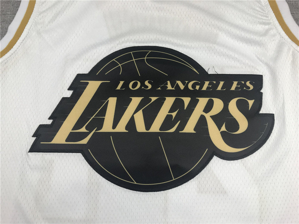 LeBron James #23 Los Angeles Lakers "White & Gold" City Edition Swingman Jersey ― Embroidered