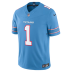 Cameron Ward #1 Tennessee Titans Light Blue Vapor F.U.S.E. Sewn Down Limited Jersey