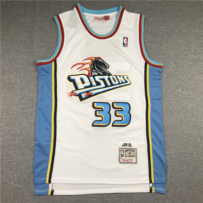 Detroit Pistons Grant Hill #33 1998-99 Throwback ！ Embroidered