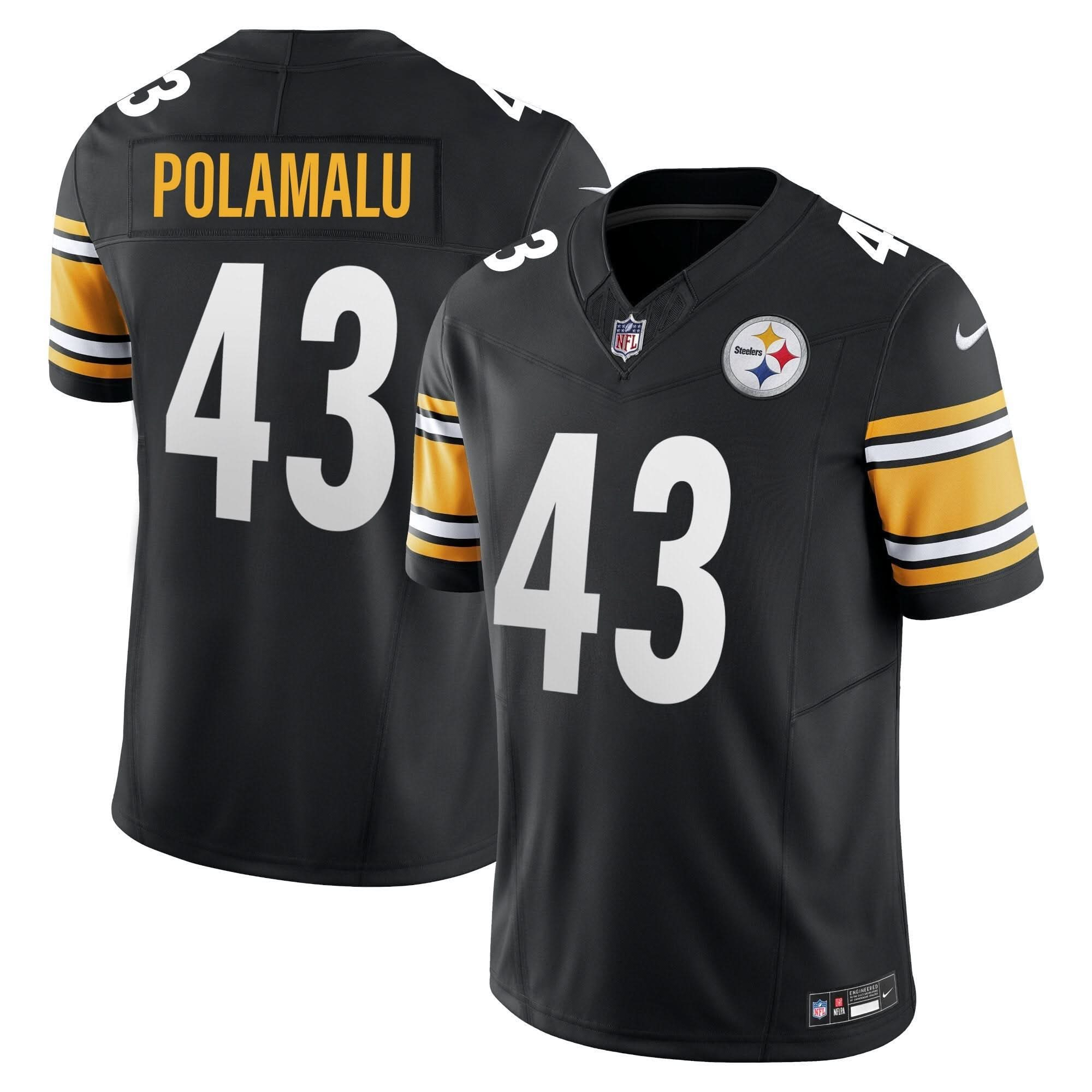 Troy Polamalu #43 Pittsburgh Steelers Black Game Jersey