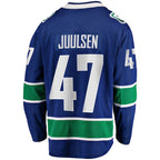 Men's Vancouver Canucks Noah Juulsen Fanatics Blue Home Premier Breakaway Player Jersey