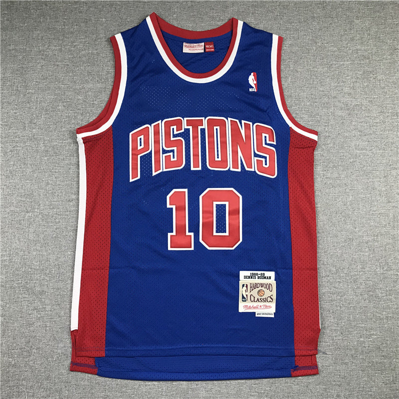 Detroit Pistons Dennis Rodman #10 1988/89 Throwback ！ Embroidered