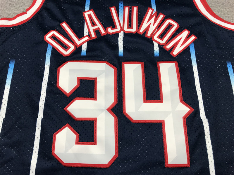 Houston Rockets Hakeem Olajuwon #34 1996-97 Throwback ！ Embroidered Jersey