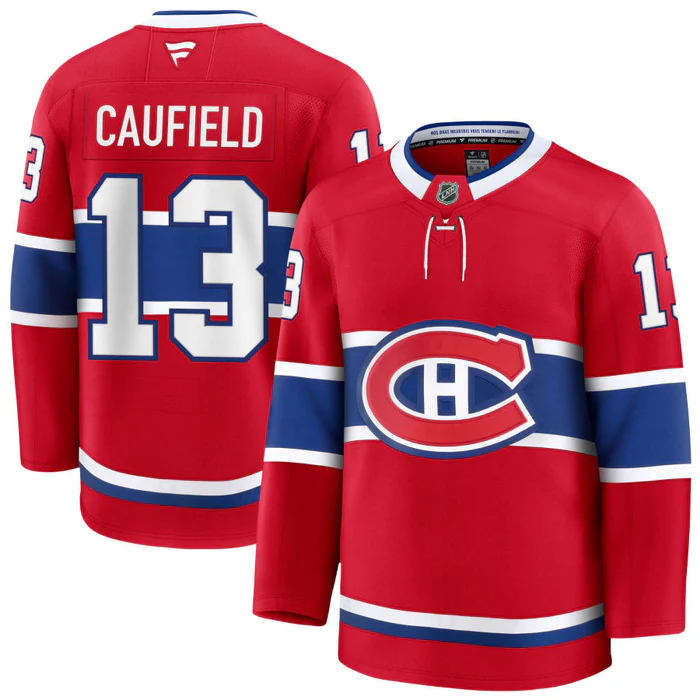 Cole Caufield #13 Montreal Canadiens NHL Fanatics Men's Red Premium Jersey