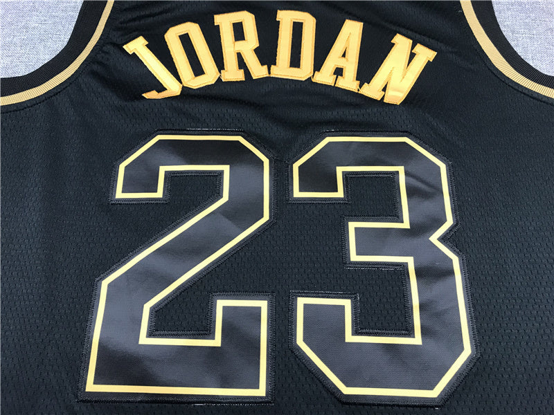 Chicago Bulls Michael Jordan #23 "Black & Gold" City Edition Swingman Jersey �C Embroidered