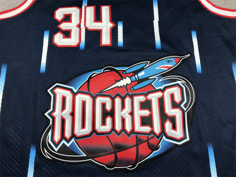 Houston Rockets Hakeem Olajuwon #34 1996-97 Throwback ！ Embroidered Jersey