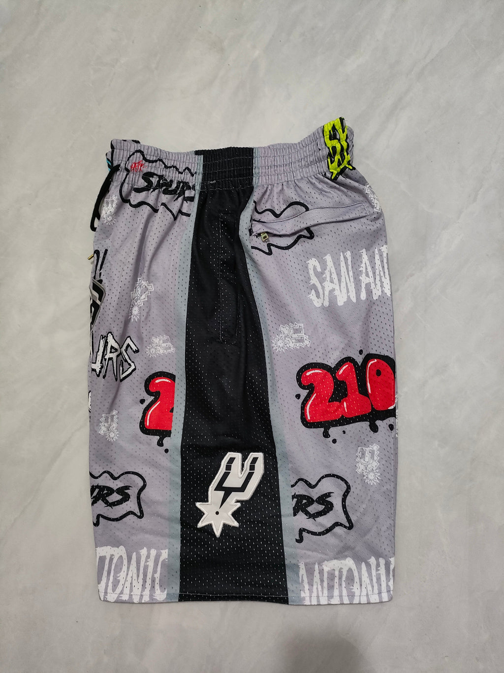 San Antonio Spurs Grey Graffiti Pocket Shorts