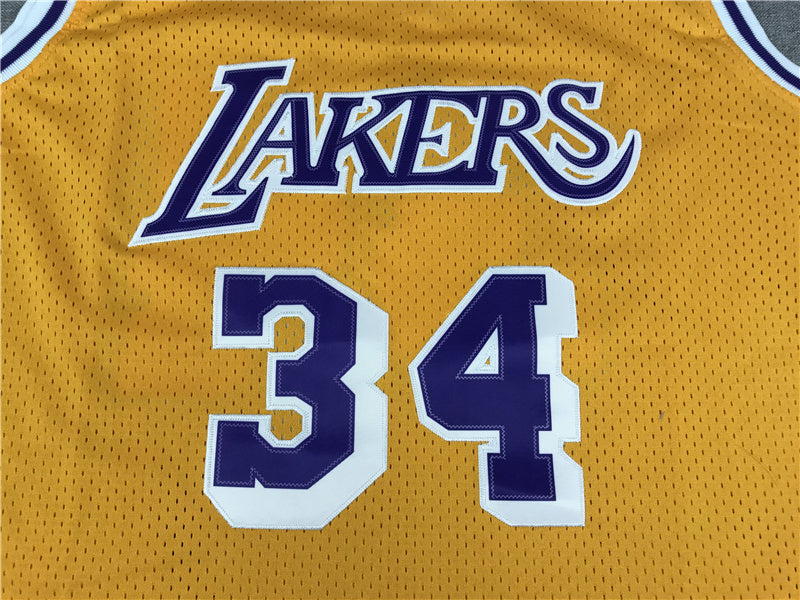 Shaquille O'Neal #34 Los Angeles Lakers 1996-97 Throwback Jersey