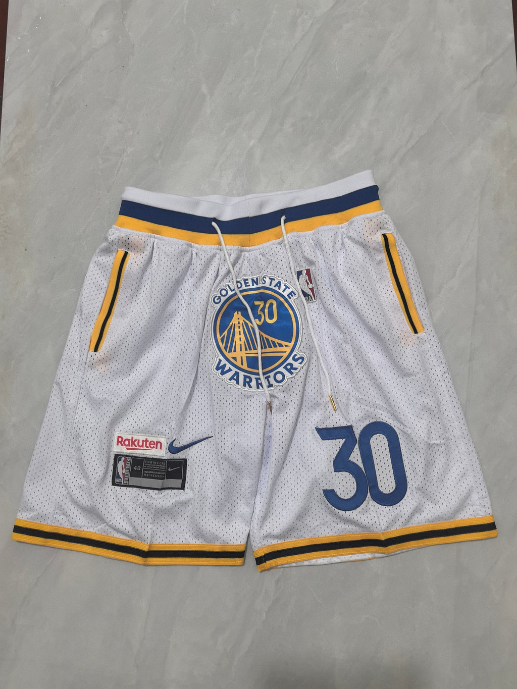 Golden State Warriors White Retro Pocket Shorts
