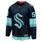 Men's Seattle Kraken Shane Wright Fanatics Deep Sea Blue Home Breakaway Player Jersey