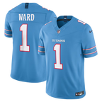 Cameron Ward #1 Tennessee Titans Light Blue Vapor F.U.S.E. Sewn Down Limited Jersey