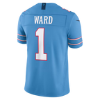 Cameron Ward #1 Tennessee Titans Light Blue Vapor F.U.S.E. Sewn Down Limited Jersey