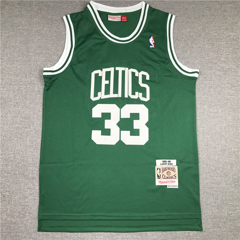 Boston Celtics Larry Bird #33 1985-86 Throwback ！ Embroidered Jersey