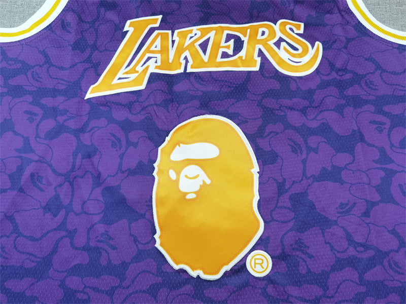 Los Angeles Lakers BAPE #93 1996-97 Throwback Embroidered Jersey