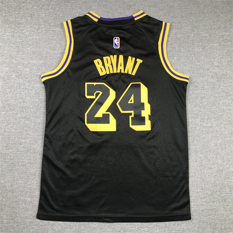 Youth Kobe Bryant Los Angeles Lakers #24  City Edition Black Mamba Embroidered  Jersey