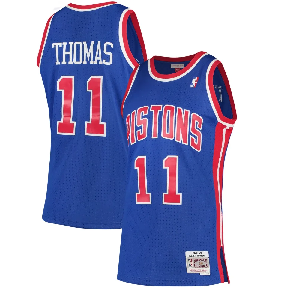 Detroit Pistons Isiah Thomas 1988-89 Blue Throwback ― Embroidered