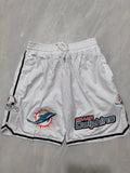 Miami Dolphins White Pocket Shorts