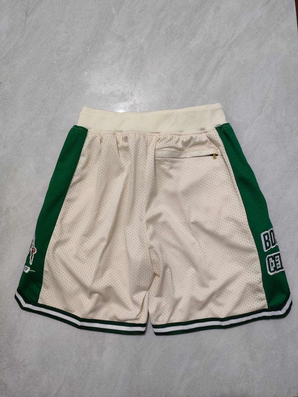 Boston Celtics Off-White Pocket Shorts