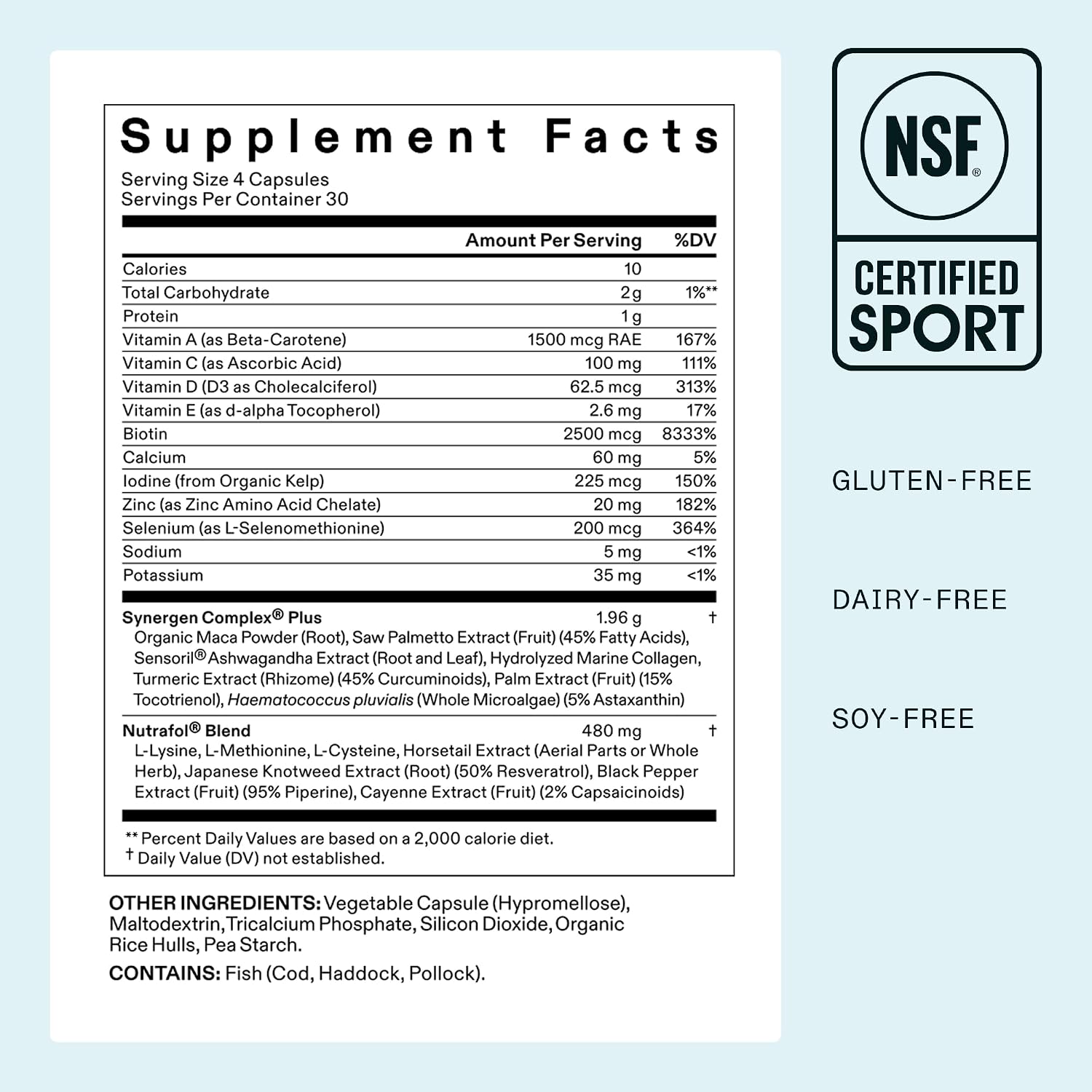 Nutrafol Women's Balance Hair Growth Supplements, Age 45+, 1-Month Bottle