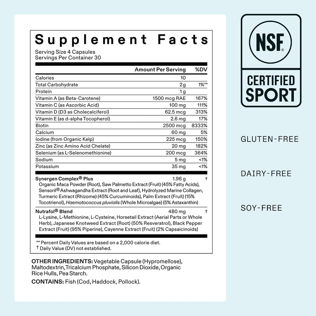 Nutrafol Women's Balance Hair Growth Supplements, Age 45+, 1-Month Pouch